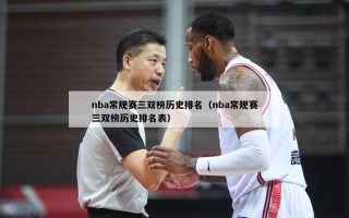 nba常规赛三双榜历史排名（nba常规赛三双榜历史排名表）