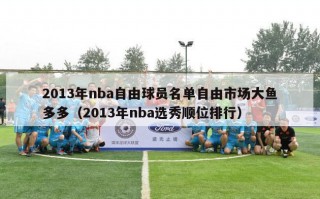 2013年nba自由球员名单自由市场大鱼多多（2013年nba选秀顺位排行）