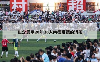 包含意甲20年20人内德维德的词条