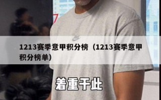 1213赛季意甲积分榜（1213赛季意甲积分榜单）