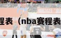 nba赛程表（nba赛程表和排名）