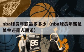 nba球员年薪最多多少（nba球员年薪是美金还是人民币）