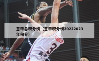 意甲总积分榜（意甲积分榜20222023年积分）