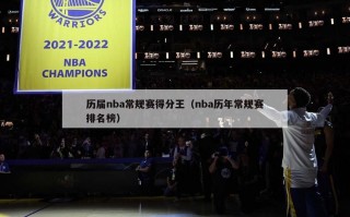 历届nba常规赛得分王（nba历年常规赛排名榜）