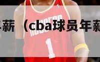 cba球员年薪（cba球员年薪排行榜2024）