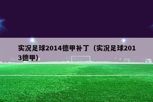 实况足球2014德甲补丁（实况足球2013德甲）-第1张图片-足球直播_足球免费在线高清直播_足球视频在线观看无插件-24直播网