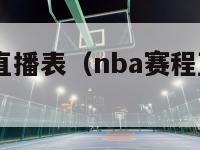 nba赛程直播表（nba赛程直播表cctvo）-第1张图片-足球直播_足球免费在线高清直播_足球视频在线观看无插件-24直播网